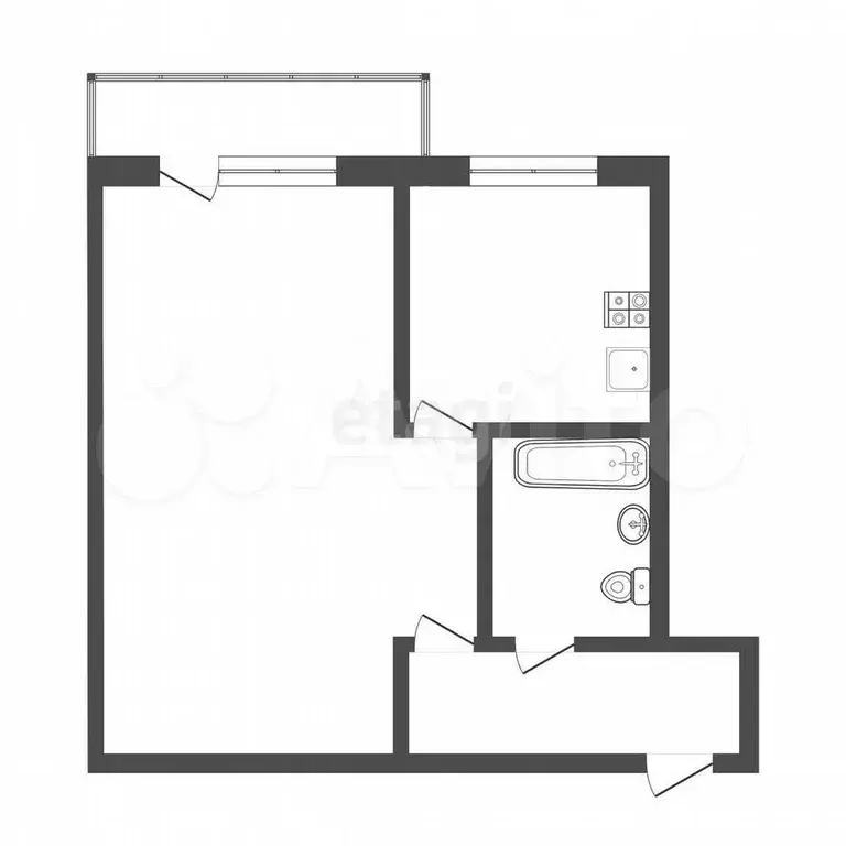 1-к. квартира, 31 м, 3/4 эт. - Фото 0