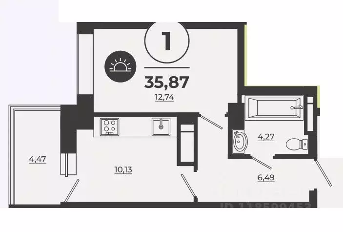1-к кв. Ростовская область, Ростов-на-Дону Левенцовский мкр, ... - Фото 1