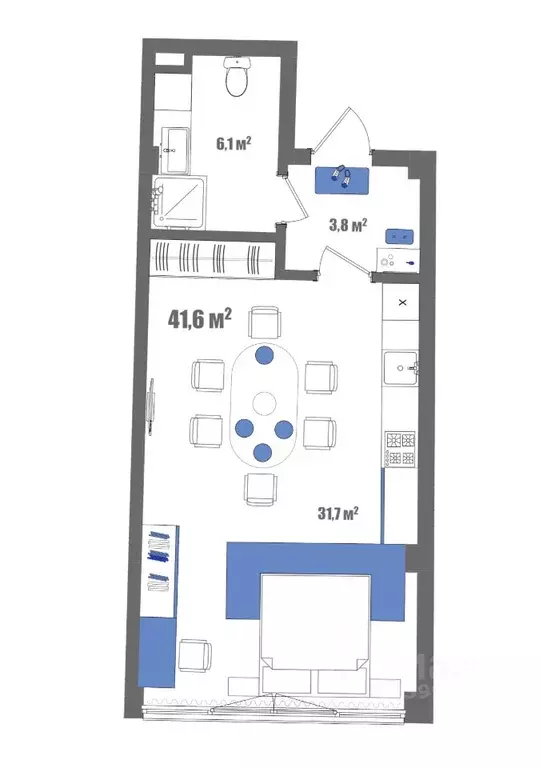 1-к кв. Крым, Судак ул. Набережная, 75 (41.6 м) - Фото 1