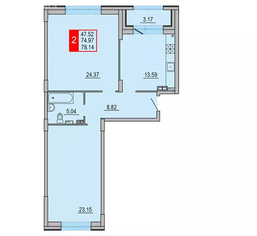 2-комнатная квартира: Тверь, Заволжский район (78.14 м) - Фото 0