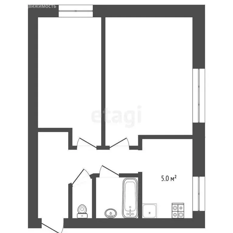 2-комнатная квартира: посёлок городского типа Богандинский, улица ... - Фото 1