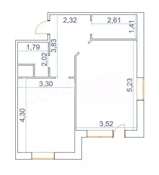 1-к. квартира, 48 м, 1/3 эт. - Фото 0