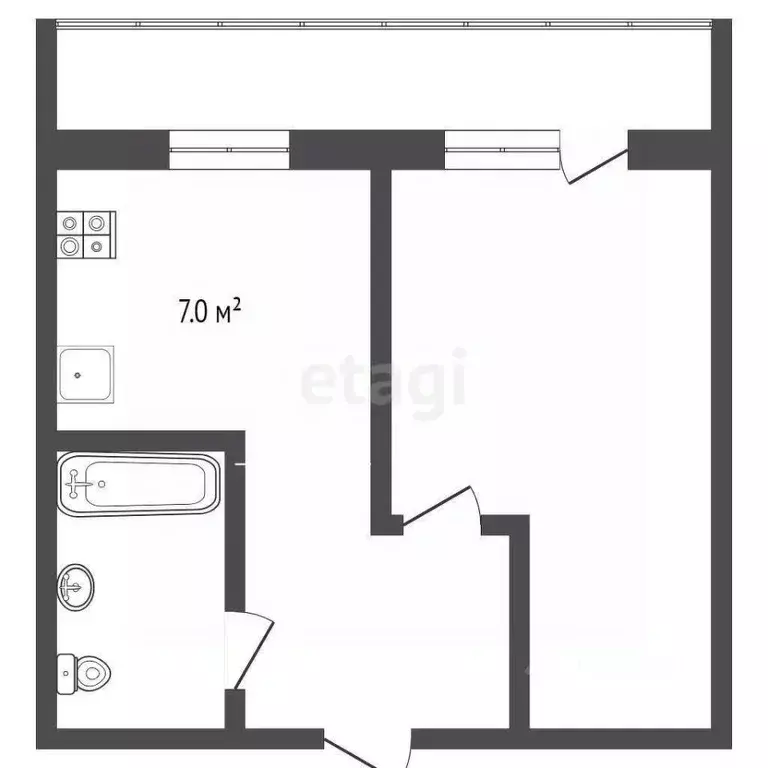 1-к кв. Тюменская область, Тюмень ул. Дружбы, 132 (34.0 м) - Фото 2