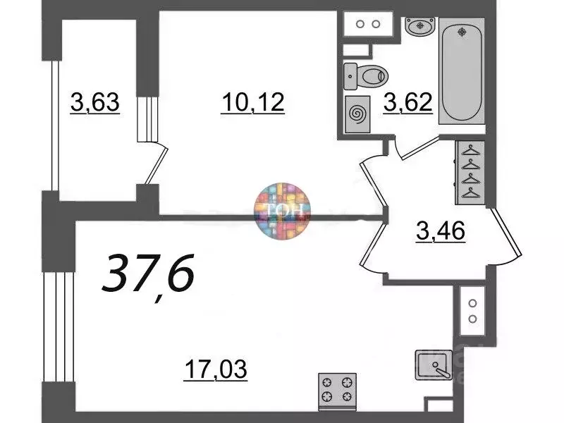 1-к кв. Санкт-Петербург Уральская ул., 23 (37.6 м) - Фото 1