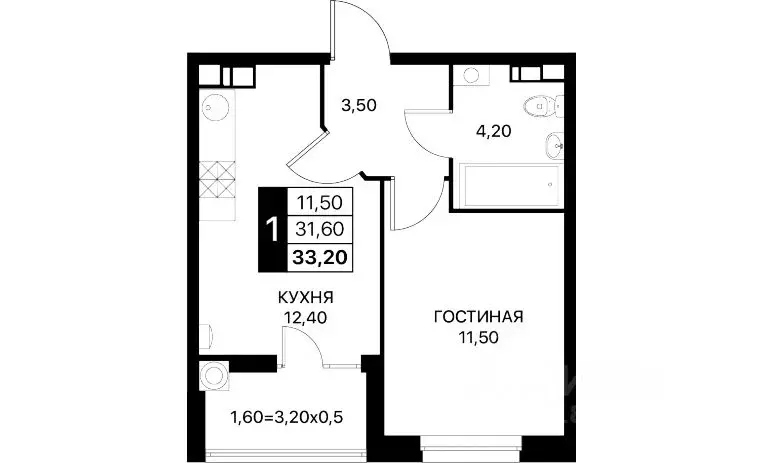 1-к кв. Ростовская область, Ростов-на-Дону Смартполет жилой комплекс ... - Фото 0