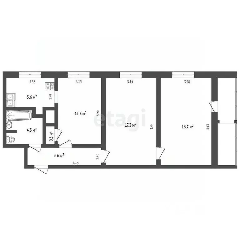 3-к кв. Ямало-Ненецкий АО, Новый Уренгой 2-й мкр, ул. ... - Фото 1