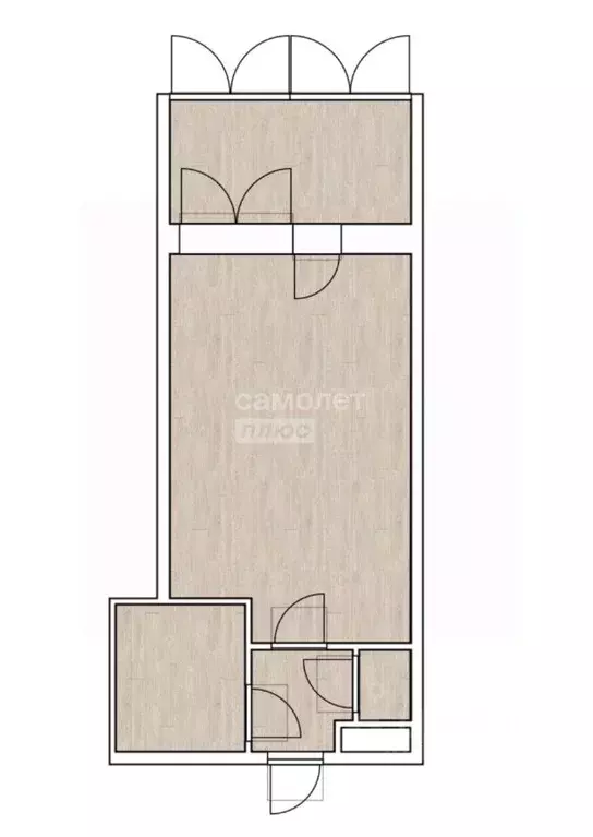Студия Тюменская область, Тюмень ул. Бабарынка, 16 (12.7 м) - Фото 2