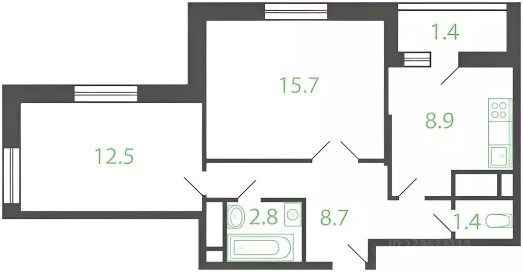2-к кв. Московская область, Котельники Новые Котельники мкр, 18 (54.0 ... - Фото 2