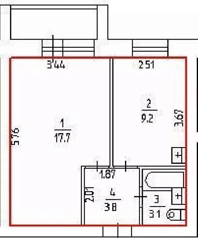 1-к кв. Пермский край, Кунгур Шоссейная ул., 47 (33.8 м) - Фото 2