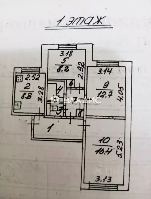 3-к кв. Белгородская область, Белгород Студенческая ул., 4 (61.0 м) - Фото 2