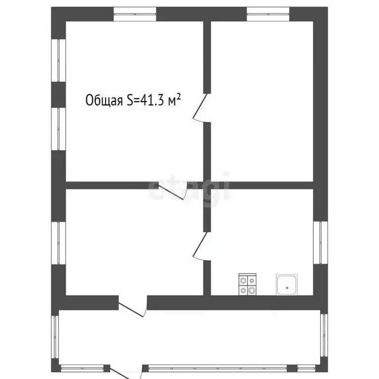 Дом в Кемеровская область, Прокопьевск ул. Мокина, 28 (41 м) - Фото 1