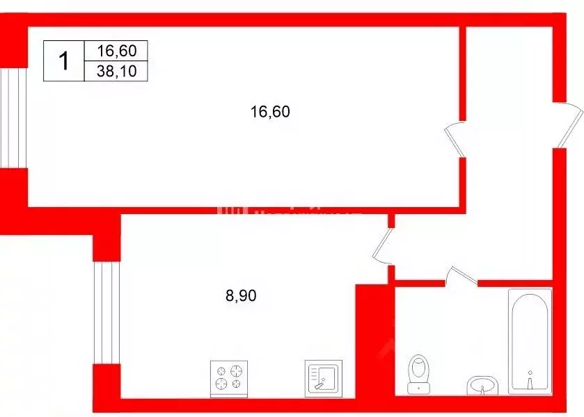 1-к кв. Санкт-Петербург просп. Героев, 24к3 (38.1 м) - Фото 2