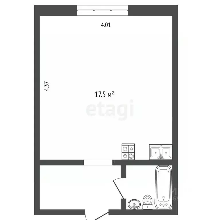 Студия Москва ул. Маршала Катукова, 14К1 (22.5 м) - Фото 2