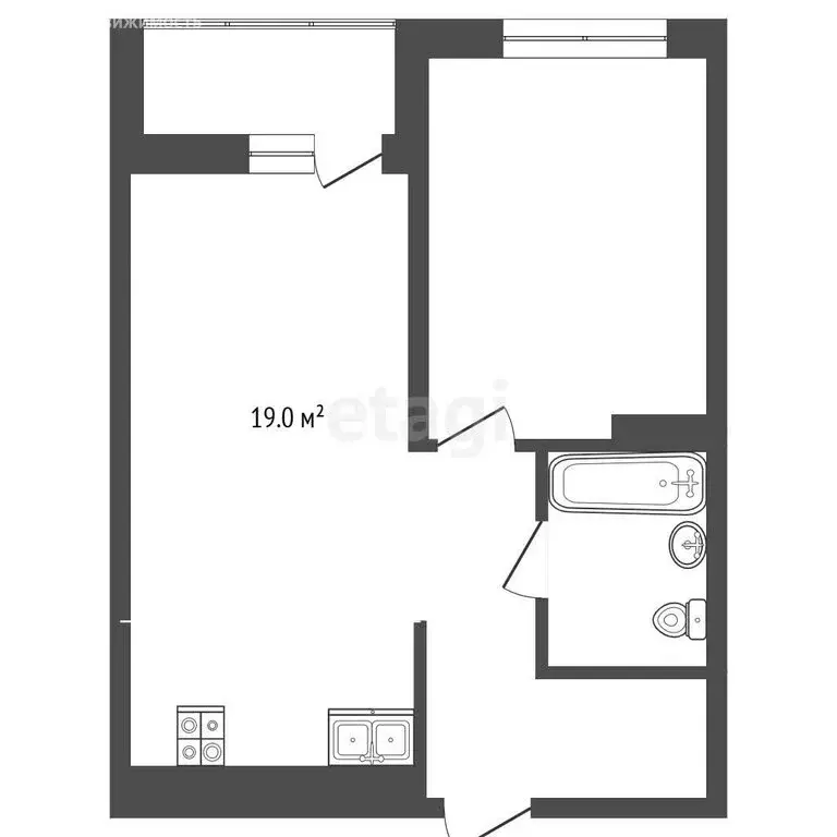 1-комнатная квартира: Тюмень, улица Николая Глебова, 10 (43.5 м) - Фото 1