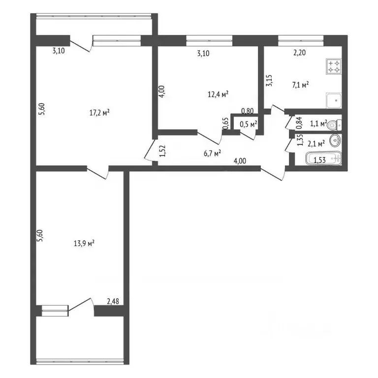 3-к кв. Башкортостан, Уфа ул. Лесотехникума, 34 (63.6 м) - Фото 2