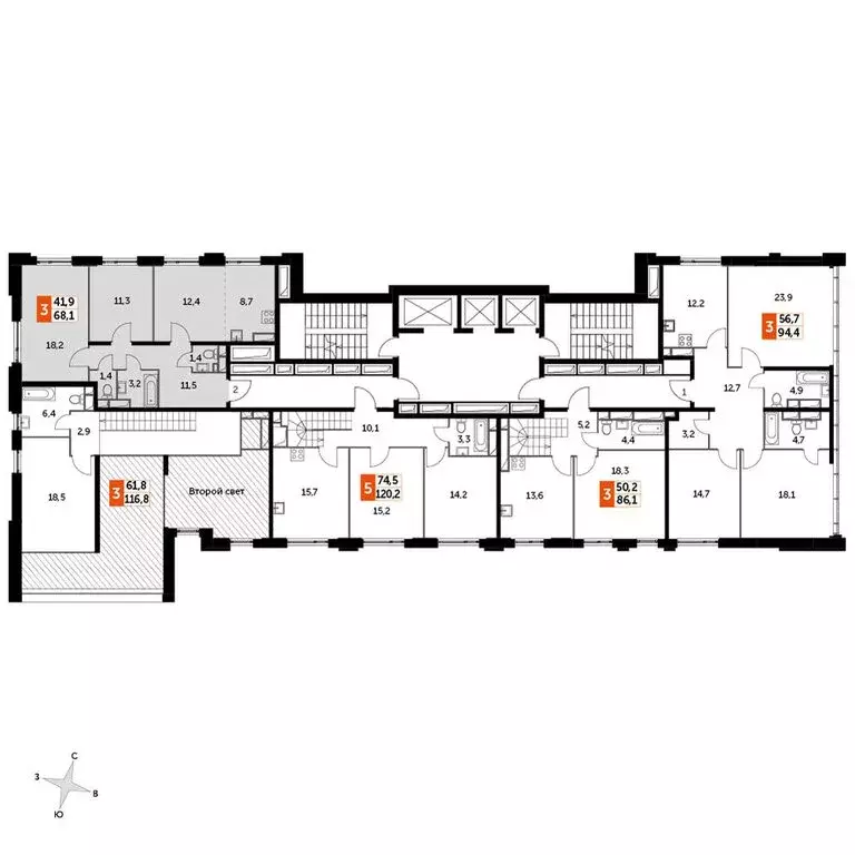 3-комнатная квартира: Москва, улица Зорге, 9к2 (68.4 м) - Фото 1