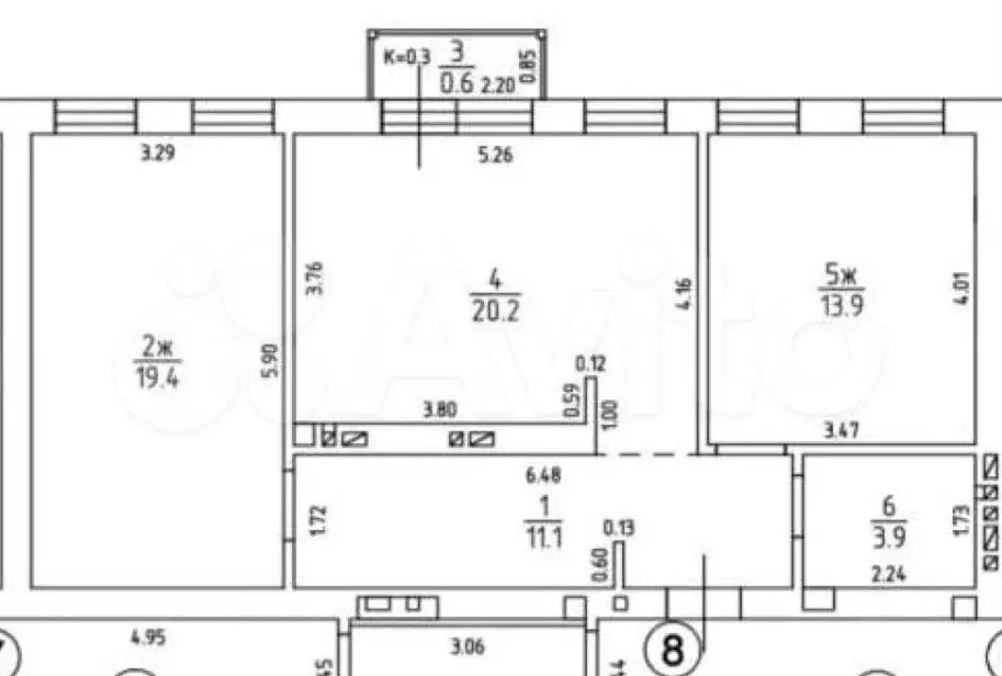 2-к. квартира, 70 м, 2/4 эт. - Фото 1