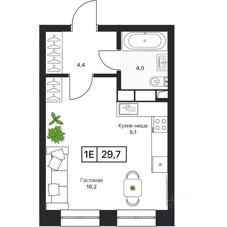 Студия Московская область, Пушкино Пушкино Град жилой комплекс, к2 ... - Фото 1