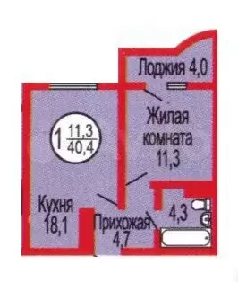 2-к. квартира, 41 м, 5/17 эт. - Фото 1