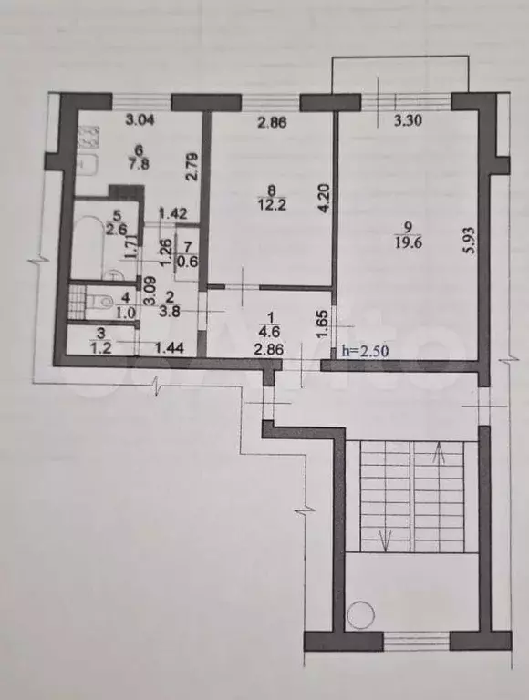 2-к. квартира, 53 м, 3/5 эт. - Фото 0