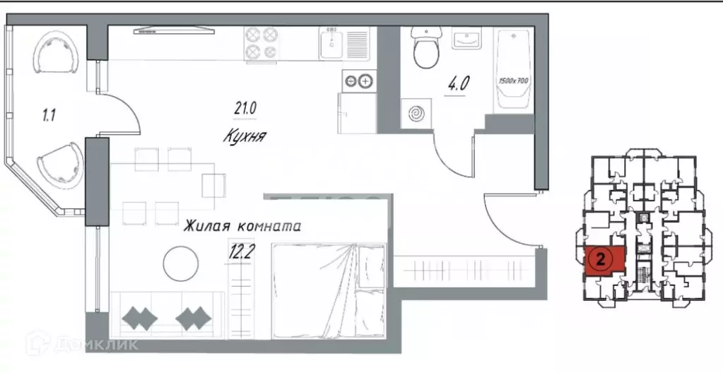 Продаётся 1-к квартира, 38.3 м - Фото 0