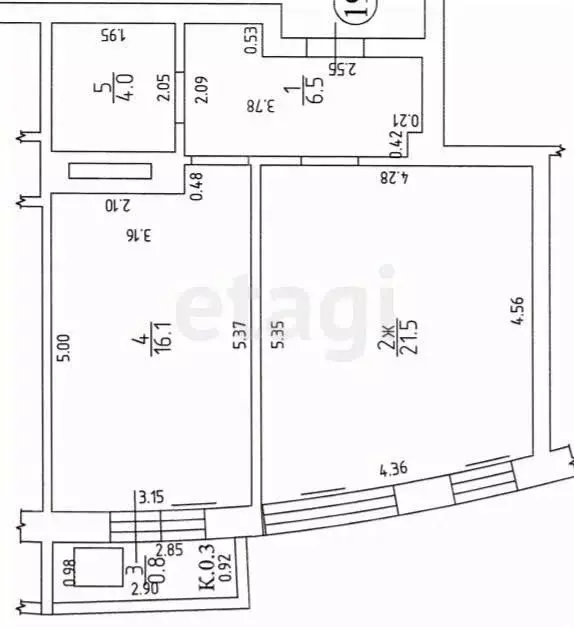 1-к кв. Калининградская область, Калининград ул. Юрия Гагарина, 99 ... - Фото 2