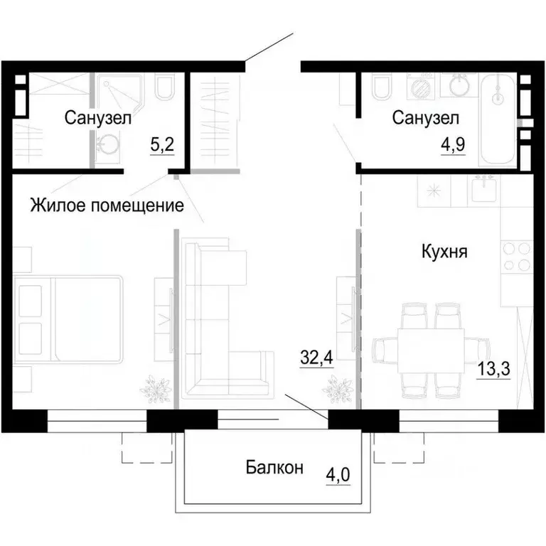 1-к кв. Приморский край, Владивосток ул. Бринера (55.7 м) - Фото 1