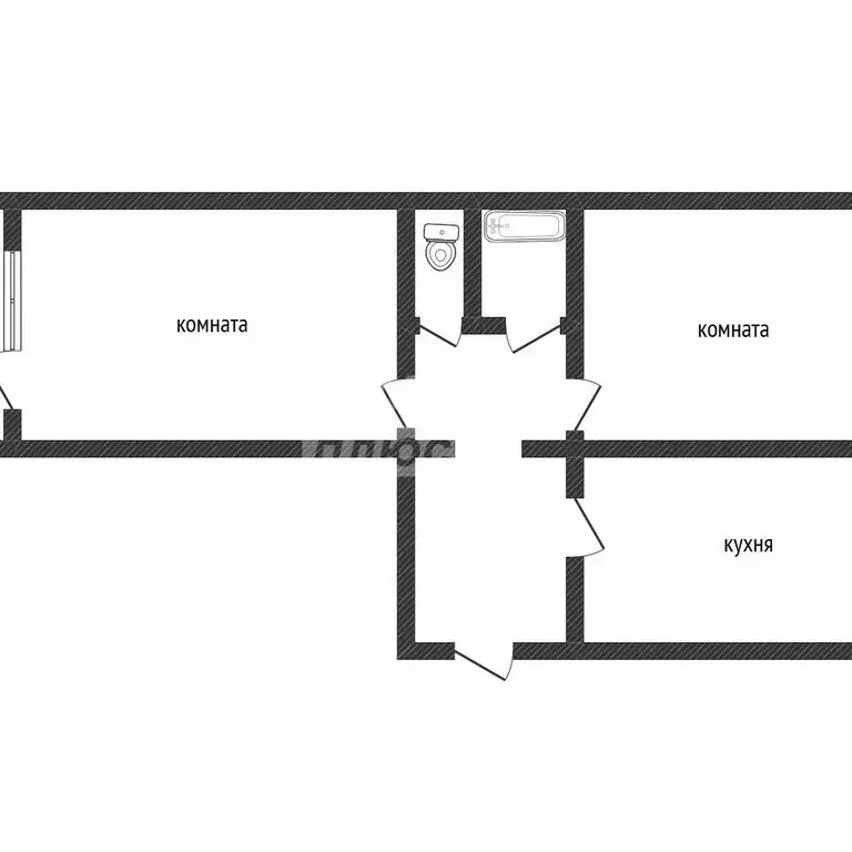 2-комнатная квартира: посёлок Строитель, микрорайон Южный, 18 (60.9 м) - Фото 1