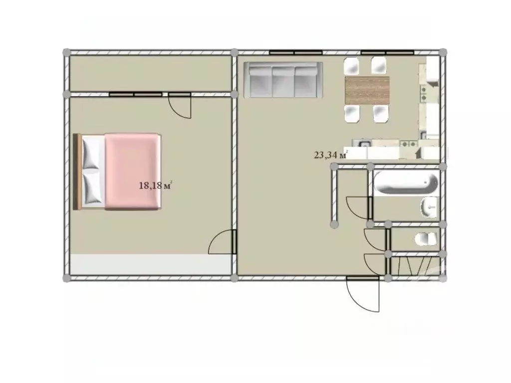 1-к кв. Ленинградская область, Сертолово Всеволожский район, ул. ... - Фото 2