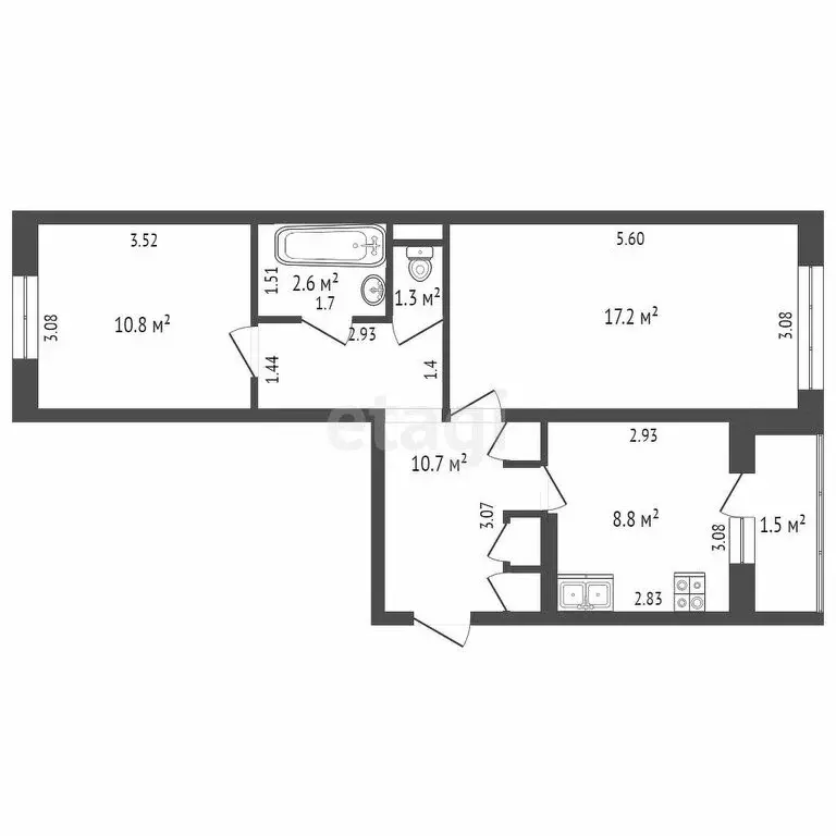 2-комнатная квартира: Йошкар-Ола, улица Анциферова, 8А (54.1 м) - Фото 0