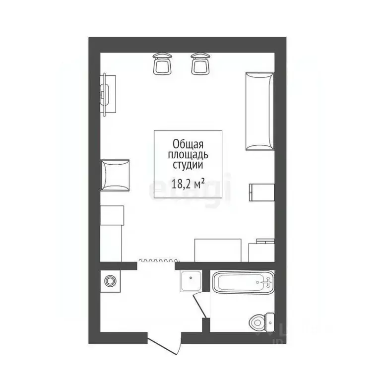 Студия Томская область, Томск просп. Фрунзе, 126 (18.2 м) - Фото 2