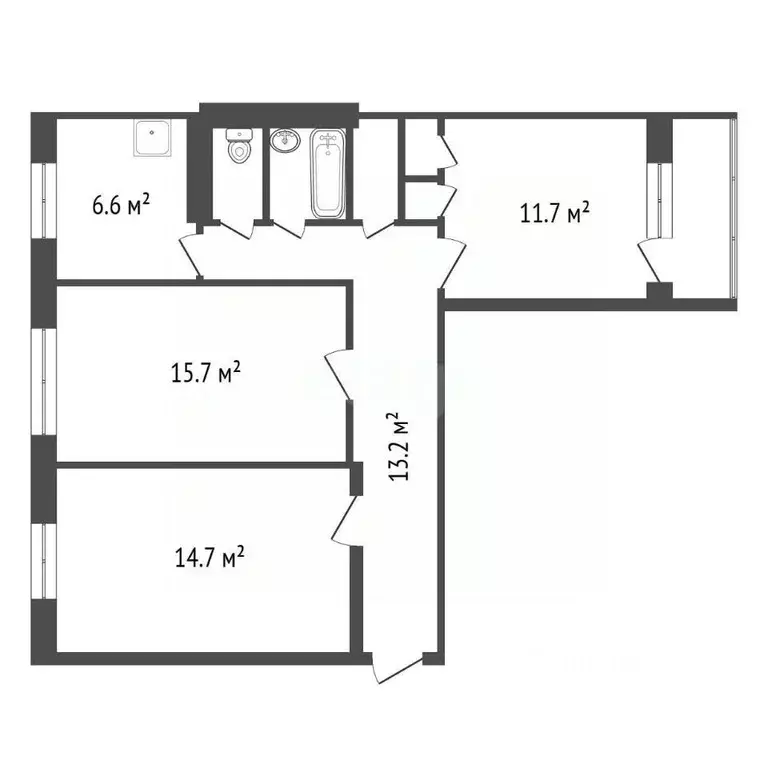 3-к кв. Красноярский край, Красноярск ул. 2-я Краснофлотская, 22 (68.0 ... - Фото 2