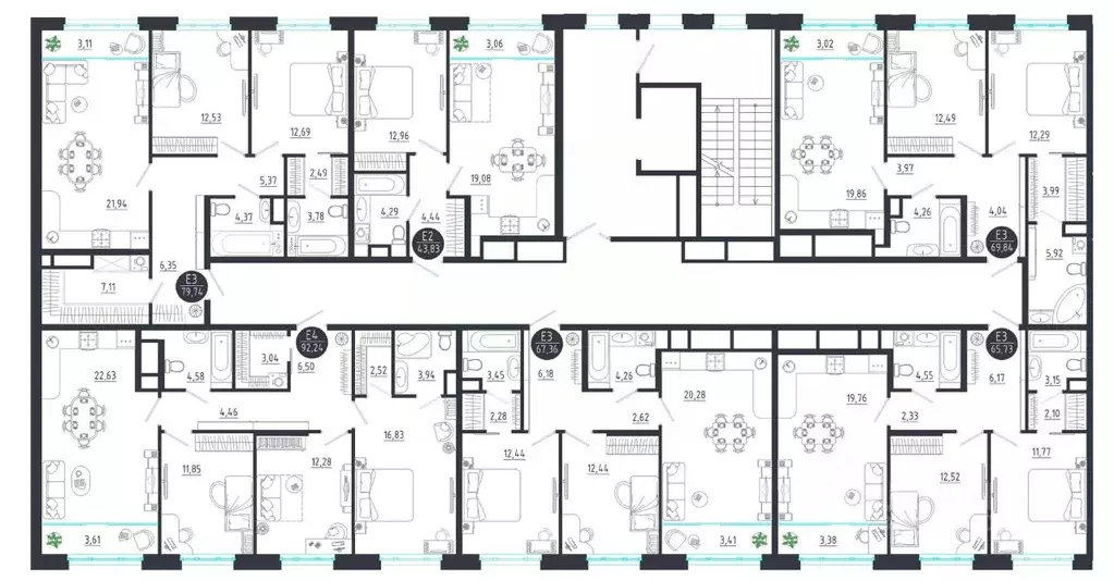 3-к кв. Тульская область, Тула  (92.24 м) - Фото 2