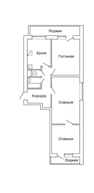 3-комнатная квартира: Калининград, микрорайон Малое Борисово, 11 (64.7 ... - Фото 1