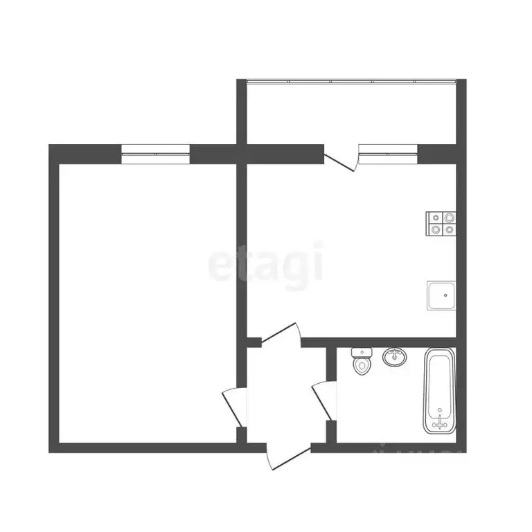 1-к кв. Костромская область, Кострома Индустриальная ул., 24В (37.0 м) - Фото 1