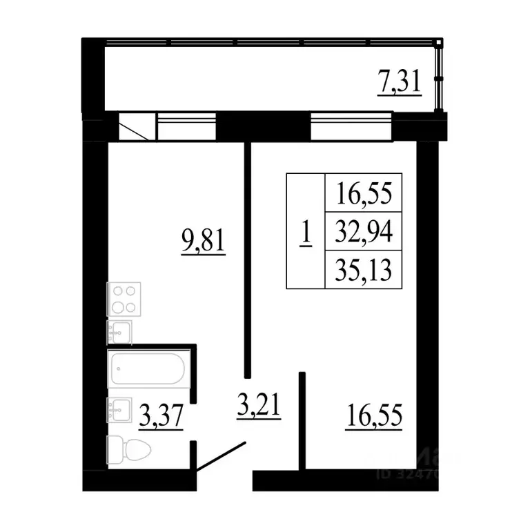 1-к кв. Новосибирская область, Новосибирский район, Каменский ... - Фото 1