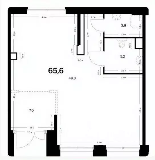 Помещение свободного назначения в Москва ул. Плеханова, 11Б (66 м) - Фото 2