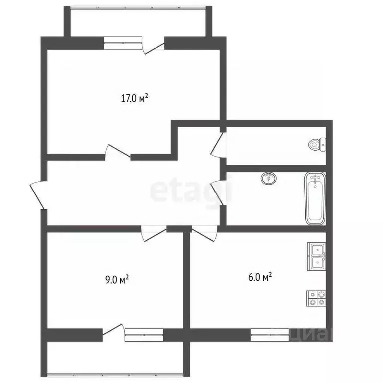 2-к кв. Ярославская область, Ярославль Северный жилрайон, 10-й мкр, ... - Фото 2