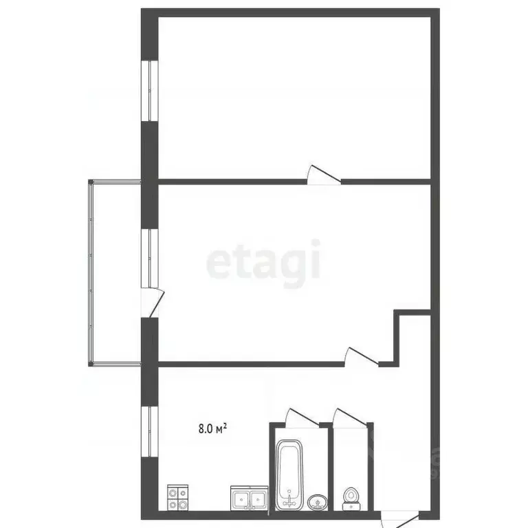 2-к кв. Тамбовская область, Тамбов ул. Новикова-Прибоя, 34 (44.2 м) - Фото 2