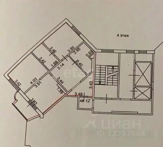 2-к кв. Тверская область, Тверь ул. Луначарского, 32к1 (69.3 м) - Фото 1