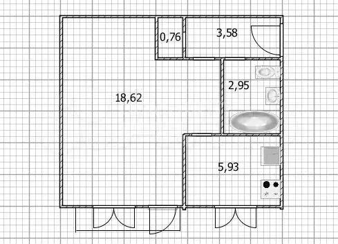 1-к. квартира, 32,7 м, 5/5 эт. - Фото 0