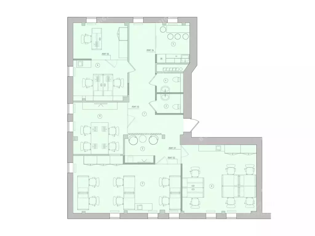 Офис в Москва 1-й Смоленский пер., 5С1 (120 м) - Фото 2