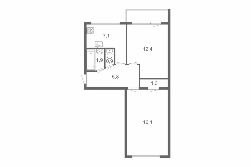 2-к кв. Санкт-Петербург ул. Дыбенко, 22К3 (44.6 м) - Фото 0