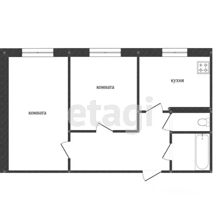 2-к кв. Ханты-Мансийский АО, Сургут ул. Маяковского, 30 (45.0 м) - Фото 2