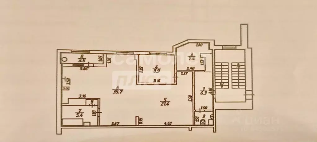 2-к кв. Калужская область, Калуга ул. Пестеля, 19 (91.5 м) - Фото 2