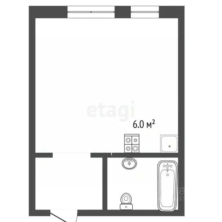 Студия Тюменская область, Тюмень Полевая ул., 117к4 (23.7 м) - Фото 2