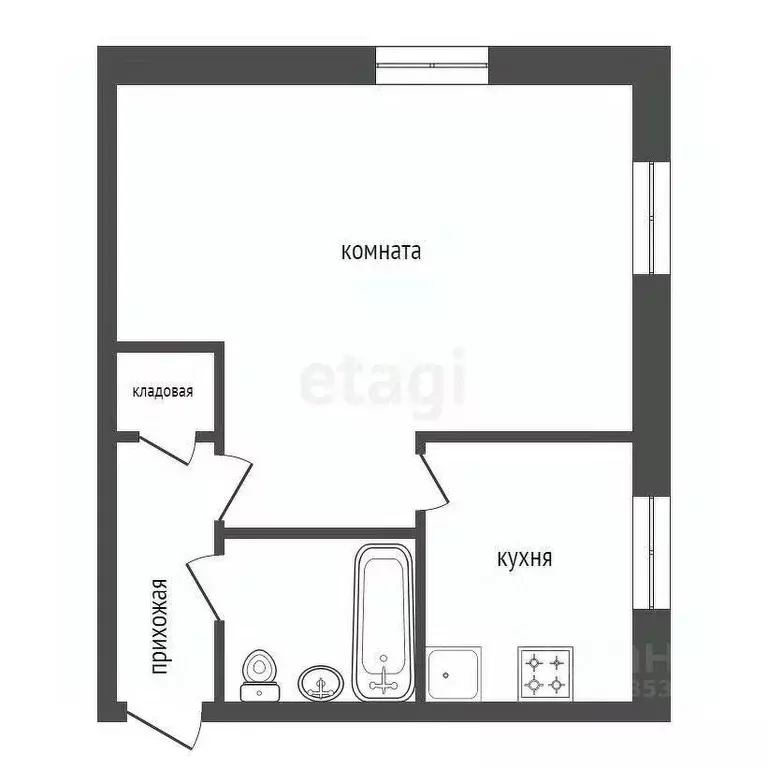1-к кв. Красноярский край, Красноярск Кольцевая ул., 28 (30.9 м) - Фото 1