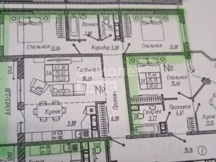 3-к кв. Краснодарский край, Краснодар ул. Имени Генерала Корнилова, ... - Фото 2