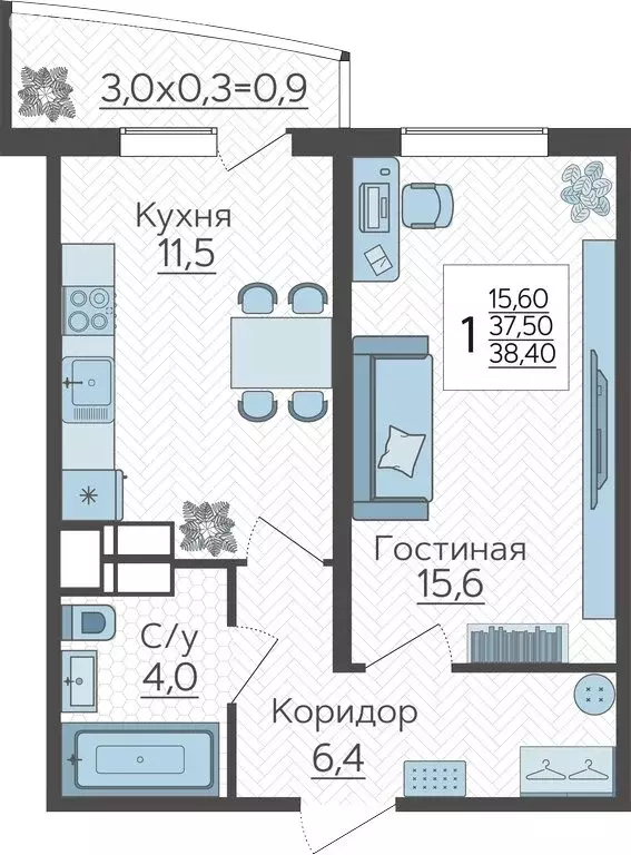 1-комнатная квартира: Краснодар, жилой комплекс Зеленодар, улица ... - Фото 0