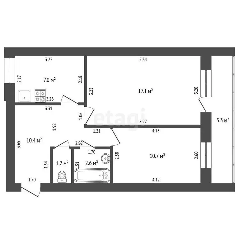 2-комнатная квартира: Саранск, Коммунистическая улица, 10 (49 м) - Фото 1